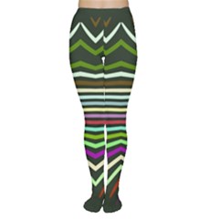 Chevrons And Distorted Stripes Tights by LalyLauraFLM