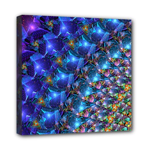 Blue Sunrise Fractal Mini Canvas 8  X 8  (stretched) by KirstenStar