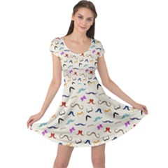 Mustaches Cap Sleeve Dress by boho