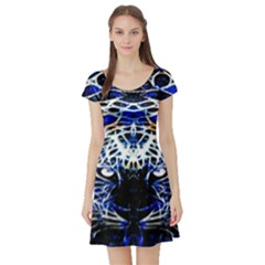 Officially Sexy  Panther Collection Blue Short Sleeve Skater Dress by OfficiallySexy