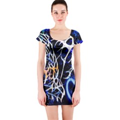 Officially Sexy Panther Collection Blue Short Sleeve Bodycon Dress by OfficiallySexy