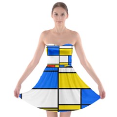 Colorful Rectangles 	strapless Bra Top Dress by LalyLauraFLM