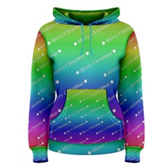 Merry Christmas,text,rainbow Women s Pullover Hoodies by ImpressiveMoments