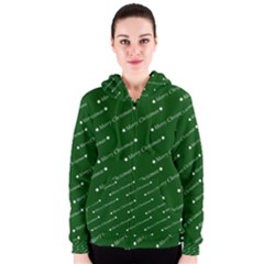 Merry Christmas,text,green Women s Zipper Hoodies by ImpressiveMoments