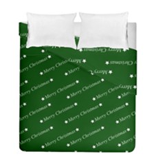 Merry Christmas,text,green Duvet Cover (twin Size) by ImpressiveMoments