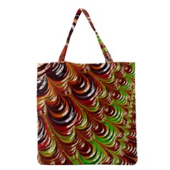 Special Fractal 31 Green,brown Grocery Tote Bags by ImpressiveMoments