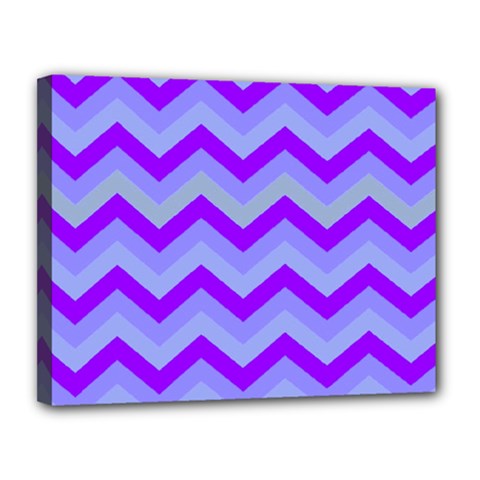 Chevron Blue Canvas 14  X 11  by ImpressiveMoments