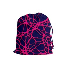 Hot Web Pink Drawstring Pouches (large)  by ImpressiveMoments