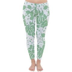 Floral Wallpaper Green Winter Leggings by ImpressiveMoments