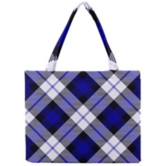 Smart Plaid Blue Tiny Tote Bags by ImpressiveMoments