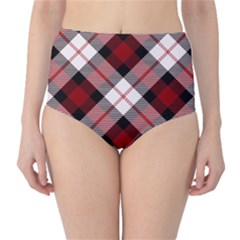 Smart Plaid Red High-waist Bikini Bottoms by ImpressiveMoments