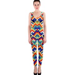 Trendy Chic Modern Chevron Pattern Onepiece Catsuits by GardenOfOphir