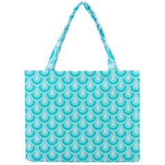 Awesome Retro Pattern Turquoise Tiny Tote Bags by ImpressiveMoments