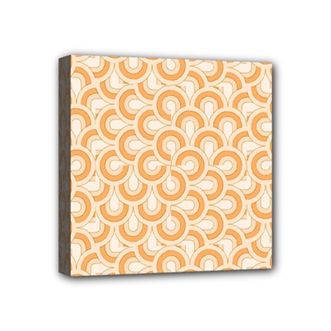 Retro Mirror Pattern Peach Mini Canvas 4  X 4  by ImpressiveMoments