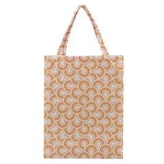 Retro Mirror Pattern Peach Classic Tote Bags by ImpressiveMoments