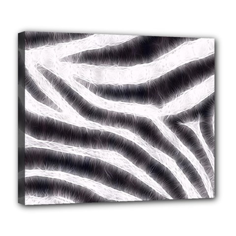 Black&white Zebra Abstract Pattern  Deluxe Canvas 24  X 20   by OCDesignss