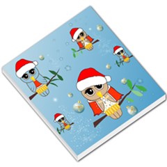 Funny, Cute Christmas Owls With Snowflakes Small Memo Pads by FantasyWorld7