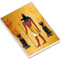 Anubis, Ancient Egyptian God Of The Dead Rituals  Large Memo Pads by FantasyWorld7