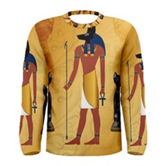 Anubis, Ancient Egyptian God Of The Dead Rituals  Men s Long Sleeve T-shirts by FantasyWorld7