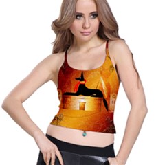 Anubis, Ancient Egyptian God Of The Dead Rituals  Spaghetti Strap Bra Tops by FantasyWorld7