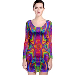 Abstract 1 Long Sleeve Bodycon Dresses by icarusismartdesigns