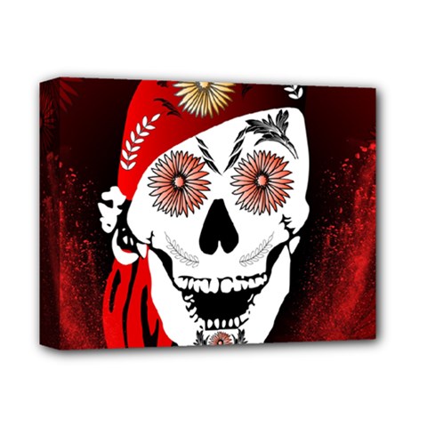 Funny Happy Skull Deluxe Canvas 14  X 11  by FantasyWorld7