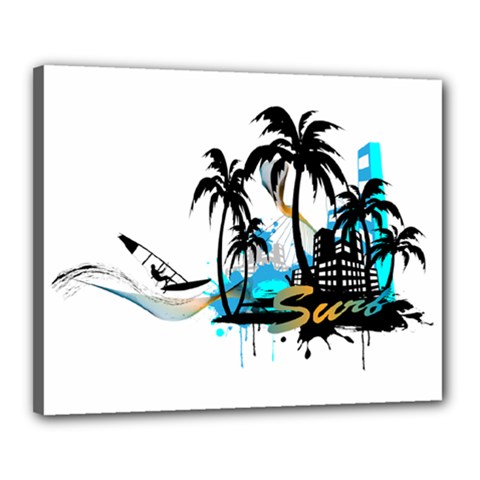 Surfing Canvas 20  X 16  by EnjoymentArt