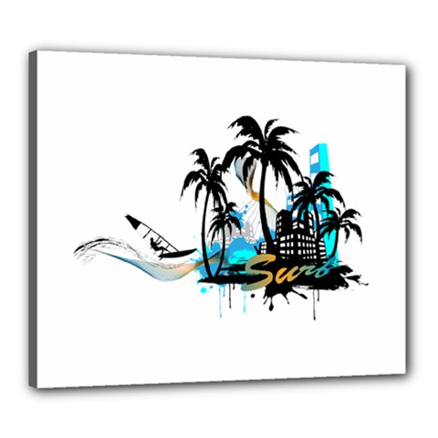 Surfing Canvas 24  X 20  by EnjoymentArt