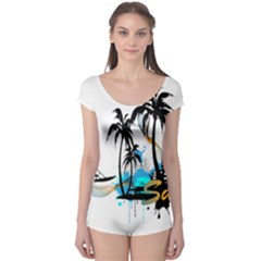 Surfing Short Sleeve Leotard by EnjoymentArt