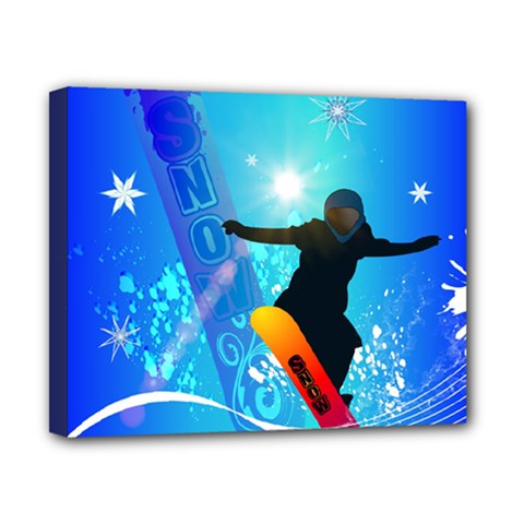 Snowboarding Canvas 10  X 8  by FantasyWorld7