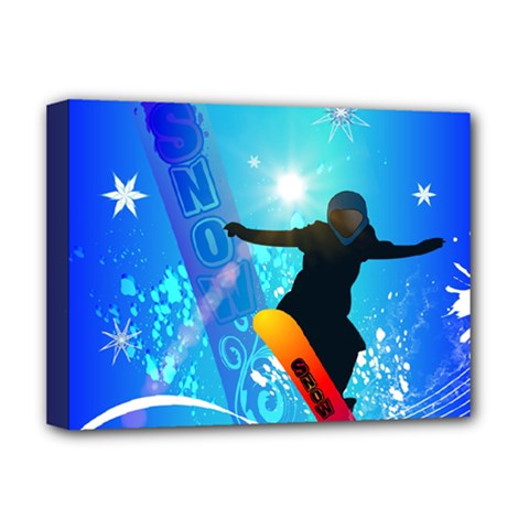 Snowboarding Deluxe Canvas 16  X 12   by FantasyWorld7