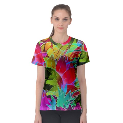 Floral Abstract 1 Women s Sport Mesh Tees by MedusArt