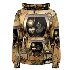 Steampunk, Shield With Hearts Women s Pullover Hoodies by FantasyWorld7