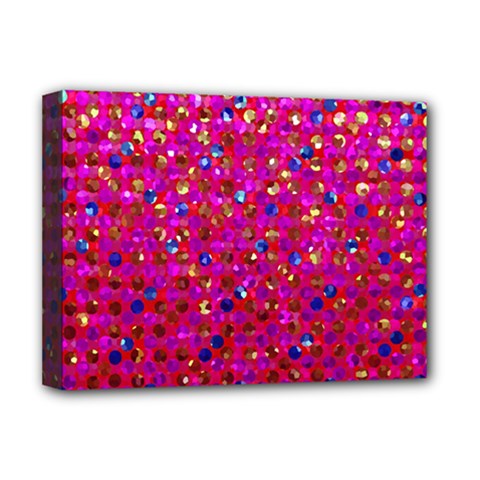 Polka Dot Sparkley Jewels 1 Deluxe Canvas 16  X 12   by MedusArt