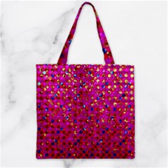 Polka Dot Sparkley Jewels 1 Zipper Grocery Tote Bags by MedusArt