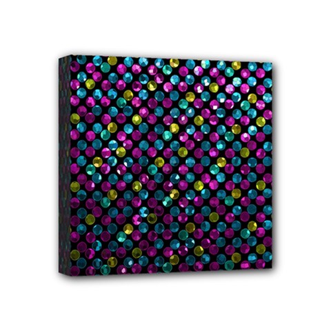 Polka Dot Sparkley Jewels 2 Mini Canvas 4  X 4  by MedusArt