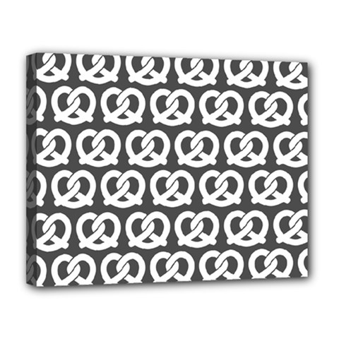 Gray Pretzel Illustrations Pattern Canvas 14  X 11  by GardenOfOphir