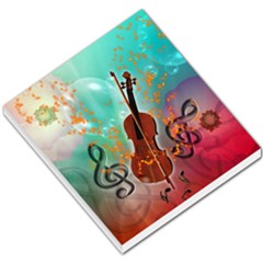 Violin With Violin Bow And Key Notes Small Memo Pads by FantasyWorld7