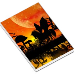 Beautiful Unicorn Silhouette In The Sunset Large Memo Pads by FantasyWorld7