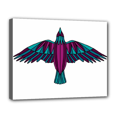 Stained Glass Bird Illustration  Canvas 14  X 11  by carocollins