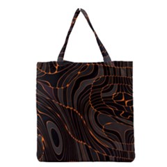 Retro Abstract Orange Black Grocery Tote Bags by ImpressiveMoments