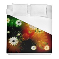 Awesome Flowers In Glowing Lights Duvet Cover Single Side (twin Size) by FantasyWorld7