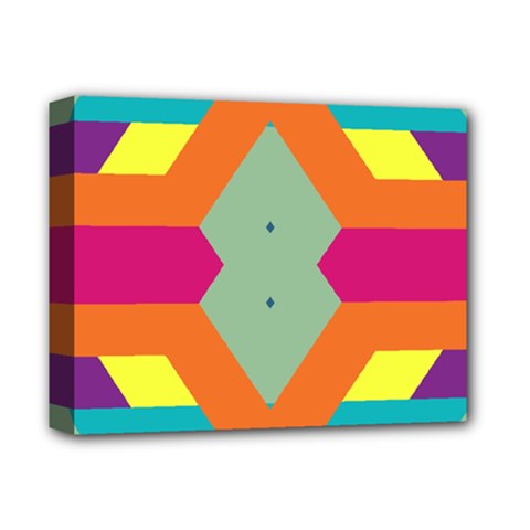 Colorful Rhombus And Stripes Deluxe Canvas 14  X 11  (stretched) by LalyLauraFLM