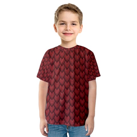 Red Reptile Skin Kid s Sport Mesh Tees by trendistuff