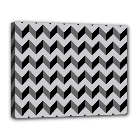 Modern Retro Chevron Patchwork Pattern  Canvas 14  X 11  by GardenOfOphir