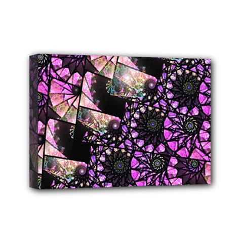 Hippy Fractal Spiral Stacks Mini Canvas 7  X 5  (framed) by KirstenStar