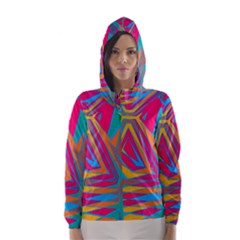 Distorted Shapes Hooded Wind Breaker (women) by LalyLauraFLM