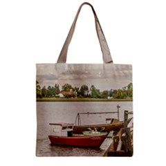 Santa Lucia River In Montevideo Uruguay Zipper Grocery Tote Bags by dflcprints