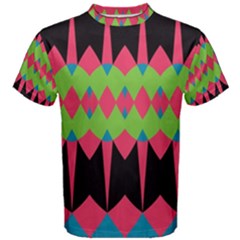 Rhombus And Other Shapes Pattern Men s Cotton Tee by LalyLauraFLM