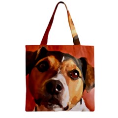 Jack Russell Terrier Zipper Grocery Tote Bags by Rowdyjrt